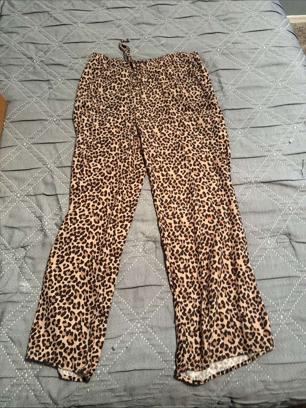 Sienna Sky Leopard Print Wide-Leg Pants - Tan & Black